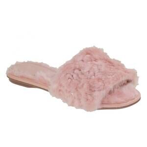 NEW BRUNO MENEGATTI women's valentina belle fluffy slide sequins flat slippers i